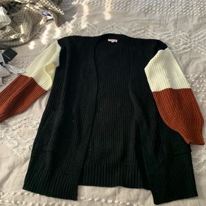 Pink Lily Color Block Cardigan Sweater NEVER WORN